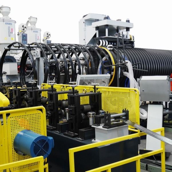 HDPE مزدوجة الجدار آلة بثق الأنبوب المموج 3000 مم 800Mpa هيكل حلزوني